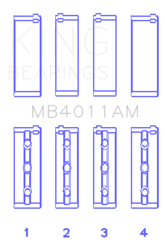 King Engine Bearings Toyota 1Mzfe (Size STD) Main Bearing Set