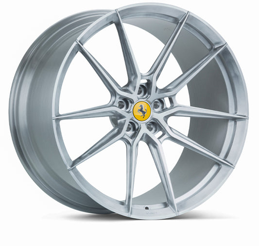 Vossen x Novitec NF9 21x12in - 5x114.3 BP - ET47 - Brushed Gloss Clear Ferrari 458 Rear Wheel