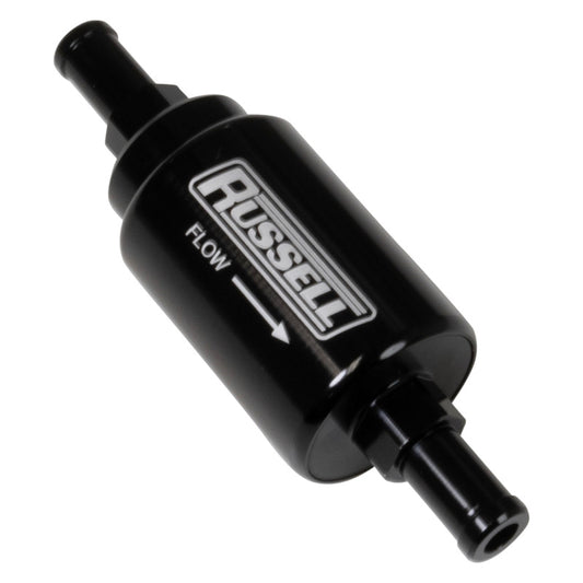 Russell 3/8 Male To 3/8 Male Barbed Fuel Check Valve - Black Anodized