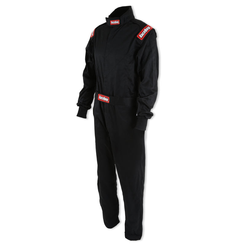 RaceQuip Black Chevron-1 Suit - SFI-1 XL