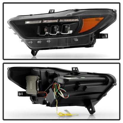 Spyder 15-17 Ford Mustang LED Headlights - Black (PRO-YD-FM15AP-GRSB-SET-BK)