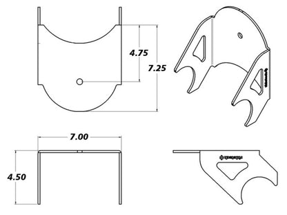 Ridetech Dropped Lower Weld-On Air Spring Axle Bracket (Uncoated)
