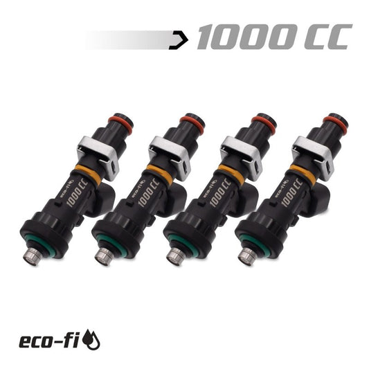 BLOX Racing Eco-Fi Street Injectors 1000cc/min w/1/2in Adapter Honda B/D/H Series (Set of 4)