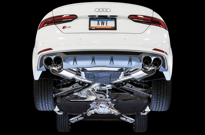 AWE Tuning Audi B9 S5 Sportback Touring Edition Exhaust - Non-Resonated (Black 90mm Tips)