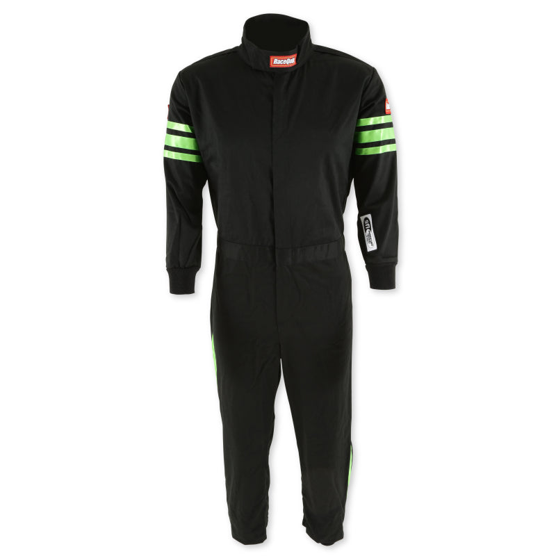 RaceQuip Green Trim SFI-1 JR. Suit - Kids Small