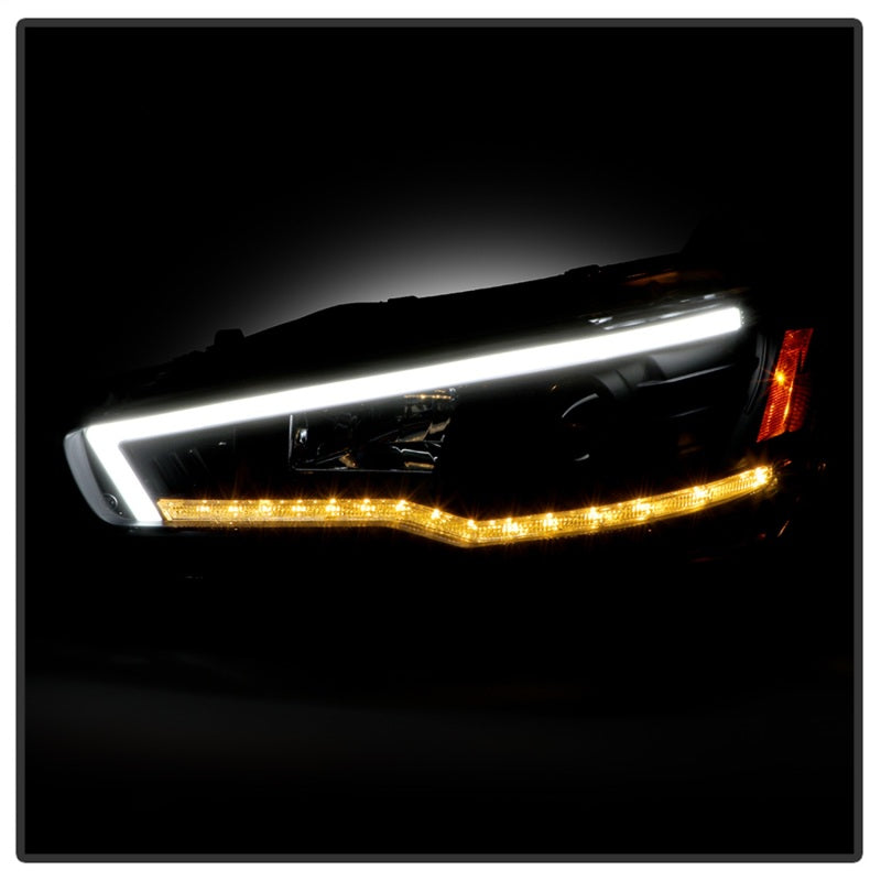 Spyder 08-17 Mitsubishi Lancer EVO 10 Projector Headlights - Black (PRO-YD-ML08V2HIDSI-SEQ-BK)
