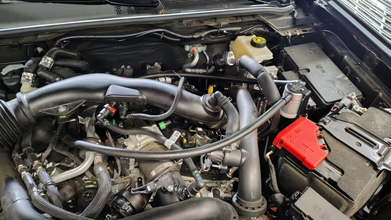 J&L 24-25 Ford Ranger Raptor 3.0L PCV Side Oil Separator - Clear Anodized