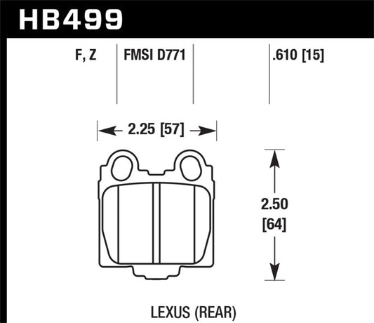 Hawk 05-10 Lexus SC430 4.3L HPS 5.0 Rear Brake Pads
