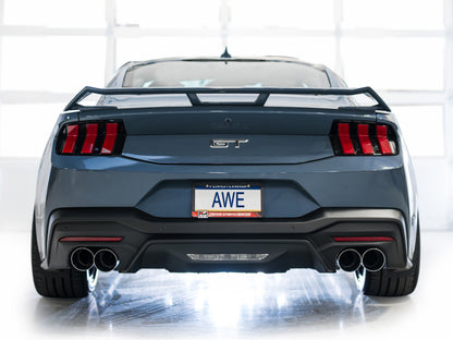 AWE 2024 Ford Mustang GT Fastback S650 RWD SwitchPath Cat-Back Exhaust w/ Quad Chrome Silver Tips