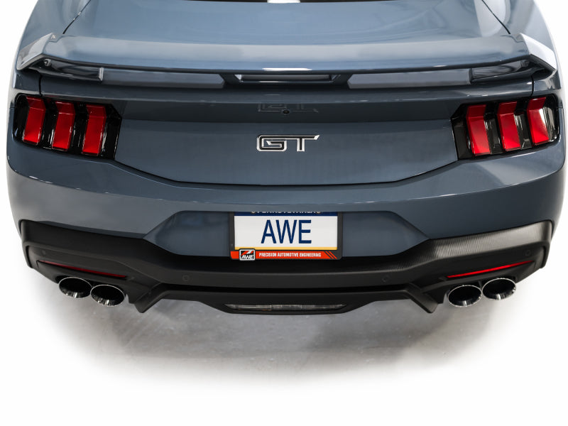 AWE 2024 Ford Mustang GT Fastback S650 RWD SwitchPath Cat-Back Exhaust w/ Quad Chrome Silver Tips