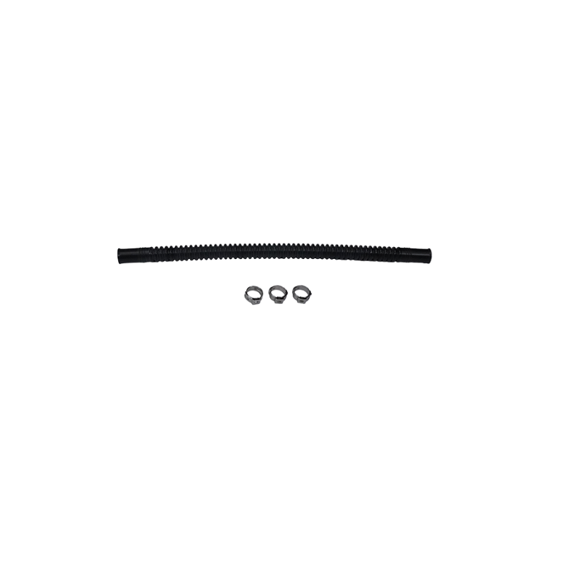 DeatschWerks Convoluted Tubing 250mm Length x 10mm ID Side 1 x 10mm ID Side 2 - Black