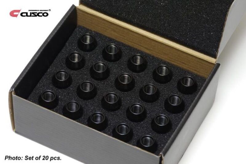 Cusco Universal Wheel Lug Nut Set M12 x P1.5mm - Black (20pcs)