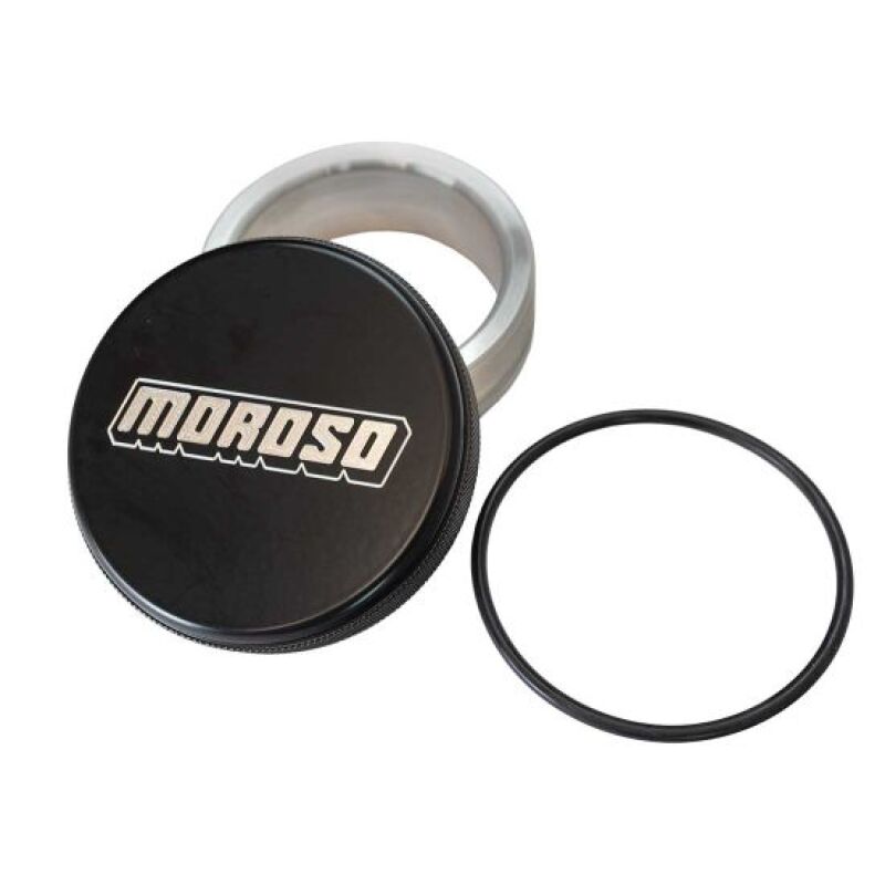 Moroso Weld-In Fill Cap w/Neck/Bung & O-Ring - Black