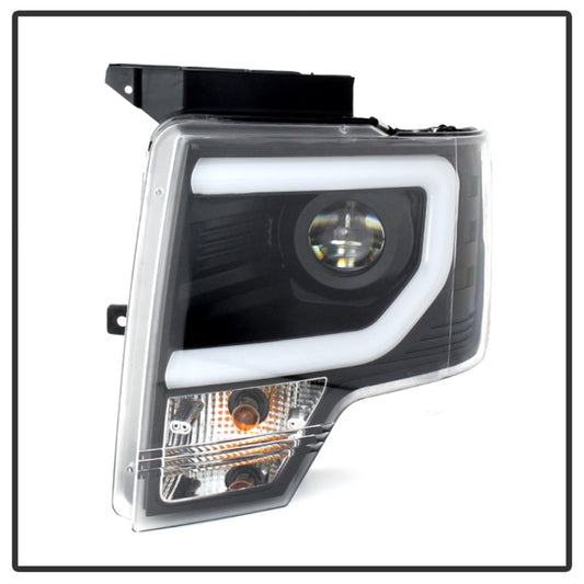 Spyder Ford F150 13-14 Projector Factory Xenon Model- Light Bar DRL Blk PRO-YD-FF15013-LBDRL-HID-BK