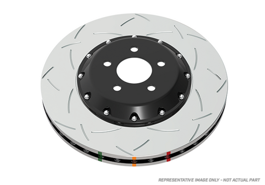 DBA 05-10 Ford Mustang GT V8 Shelby Edition Front Slotted 5000 Series 2 Piece Rotor w/ Black Hat