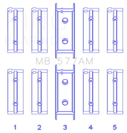 King Engine Bearings Mitsubishi 4G52 (Size +0.25mm) Main Bearing Set