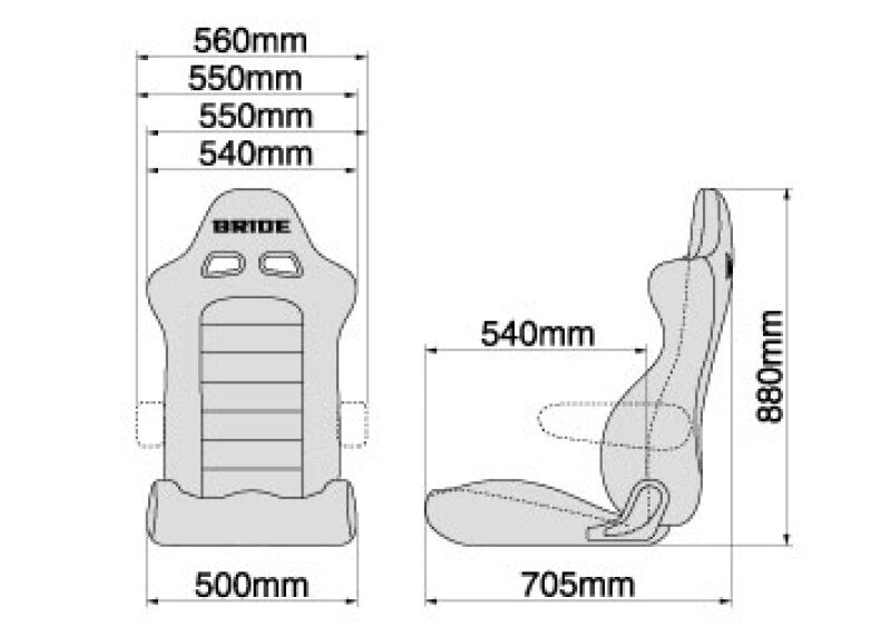 Bride Cusco Euro II+C Black Suede w/ Dark Grey Mesh Seat