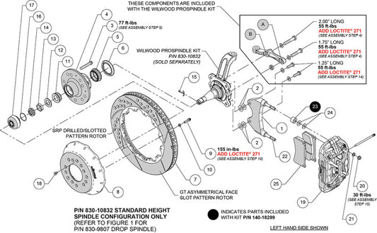 Wilwood kit front XRS6R wwe pro spindle 13.00 rotor SRP