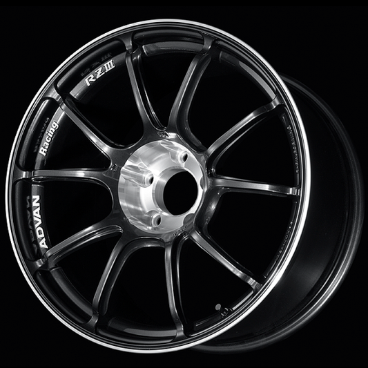 Advan RZIII 18x10.0 / +35 Offset / 5x114.3 BC / 73mm Bore / Black Gun Metallic & Diamond Cut