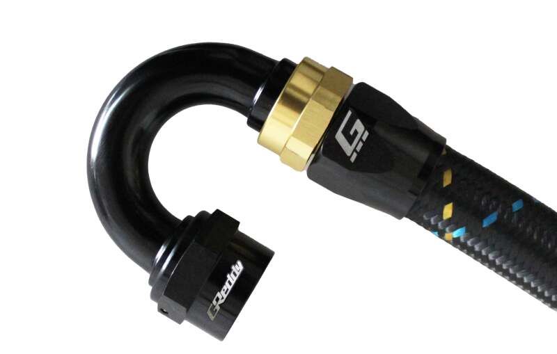 GReddy AN12 180 DEGREE HOSE END SWIVEL BLACK/GOLD ANODIZED