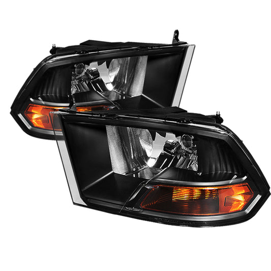 xTune Dodge Ram 1500 09-12 ( Non Quad Headlights ) Crystal Headlights Black HD-JH-DR09-AM-BK