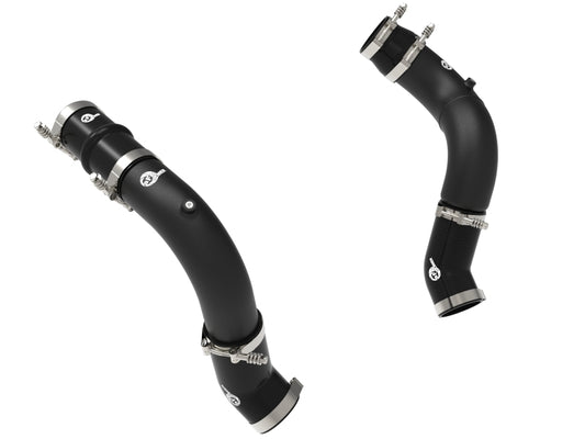 aFe BladeRunner 3in & 3-1/2in AL Hot and Cold Charge Pipe Kit Black RAM Diesel Trucks 25-26 L6-6.7L