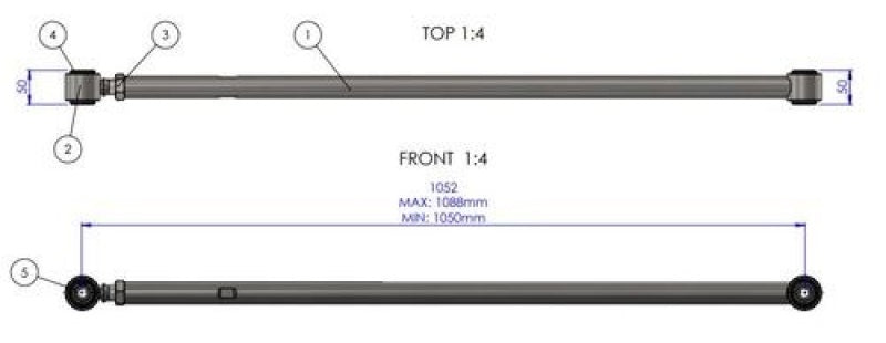 SuperPro 08-21 Lexus LX570  HD Adjustable Panhard Rod