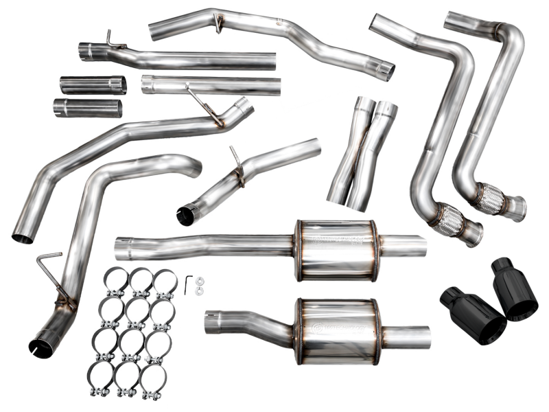 AWE Tuning 25+ RAM 1500 3.0TT 0FG Cat-Back Touring Exhaust - Diamond Black Tips