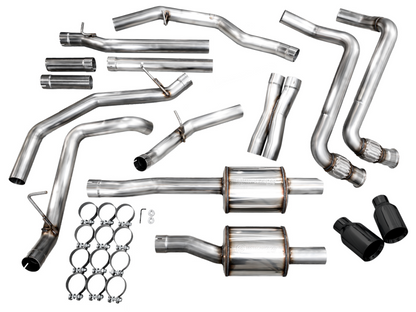 AWE Tuning 25+ RAM 1500 3.0TT 0FG Cat-Back Touring Exhaust - Diamond Black Tips