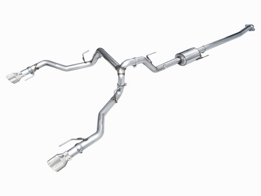 AWE Tuning 2021+ Ford F150 Tremor w/ Bumper Cutouts 0FG Non-Resonated Cat-Back w/ Chrome Silver Tips