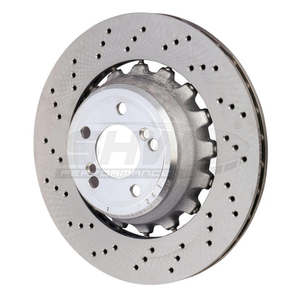 SHW 15-18 BMW X5 M 4.4L Left Rear Cross-Drilled Lightweight Brake Rotor (34212284903)