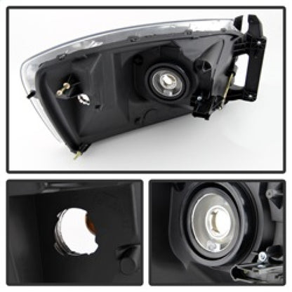 xTune Dodge Ram 1500 06-08 / Ram 2500/3500 06-09 Amber Crystal Headlights Chrome HD-JH-DR06-AM-C