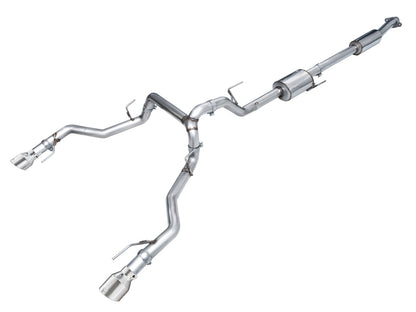 AWE Tuning 2021+ Ford F150 Tremor w/ Bumper Cutouts 0FG Resonated Cat-Back w/ Chrome Silver Tips