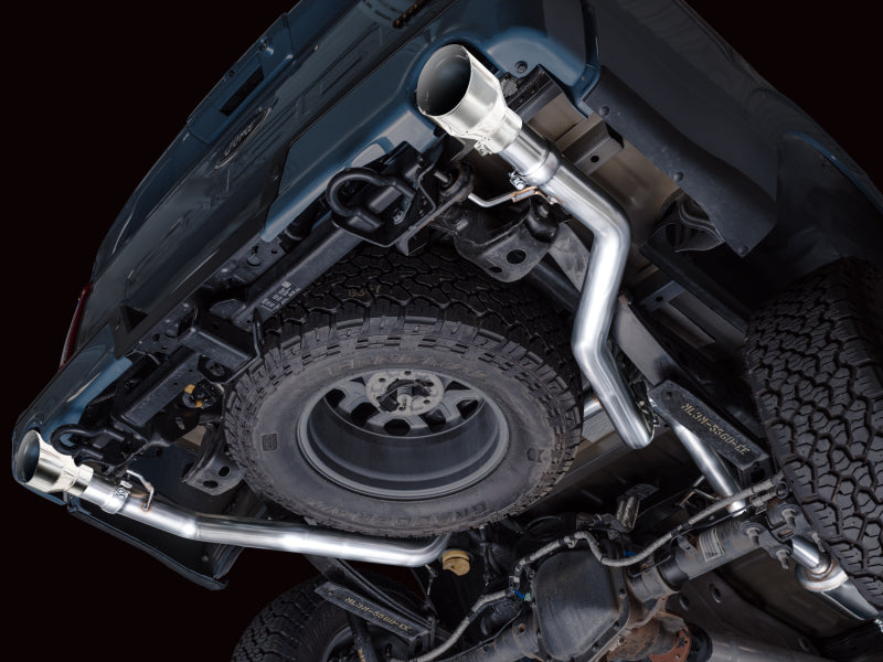 AWE Tuning 2021+ Ford F150 Tremor w/ Bumper Cutouts 0FG Resonated Cat-Back w/ Chrome Silver Tips