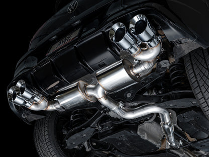 AWE Tuning MK8 Volkswagen Golf R 3in Touring Edition Quad Exhaust - Chrome Silver Tips
