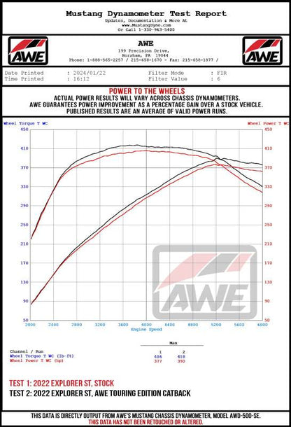 AWE Tuning 20-25 (Only Certain 2026 Models) Ford Explorer ST Touring Ed. Exhaust w/Diamond Blk Tips