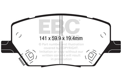 EBC 2015+ Fiat 500X 1.4T Extra Duty Front Brake Pads