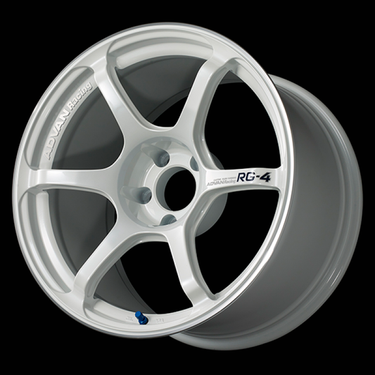 Advan RG-4 17x10.0 / +35 Offset / 5x114.3 / 73mm Bore / Racing White Metallic and Ring