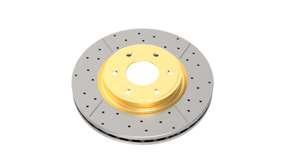 DBA 94-04 Ford Mustang (Excl Cobra Models) Rear Street Series Drilled & Slotted Rotor w/Gold Hat