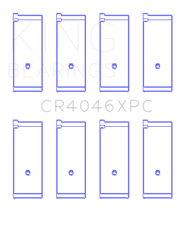 King Engine Bearings Honda B20B4/B20Z2/D16 Series/Zc/16V (Size +0.50mm) Connecting Rod Bearing Set