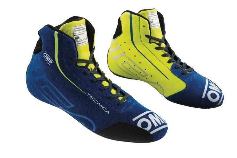 OMP TECNICA SHOES my2025 FIA 8856-2018 BLUE / YELLOW SZ 43