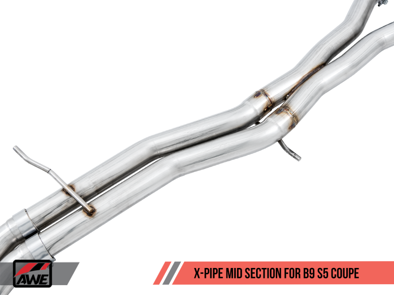 AWE Tuning Audi B9 S5 Coupe SwitchPath Exhaust w/ Chrome Silver Tips (90mm)