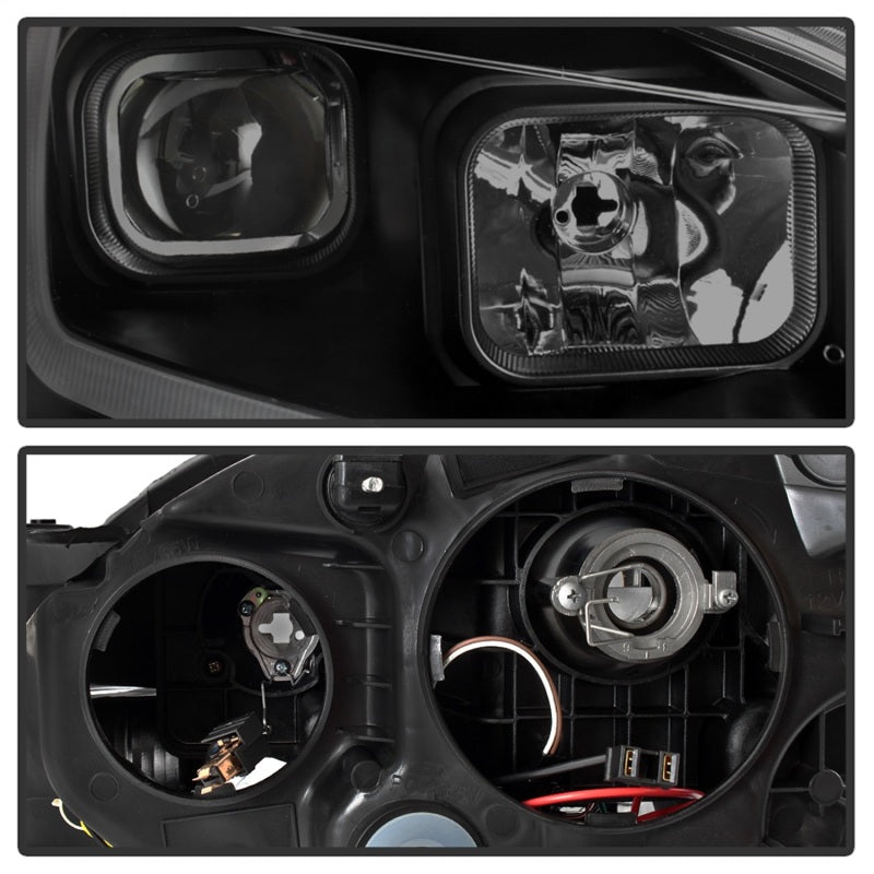 xTune 13-15 Nissan Sentra DRL LED Light Bar Proj Halogen Headlights - Blk Smoke (PRO-JH-NS13-LB-BSM)