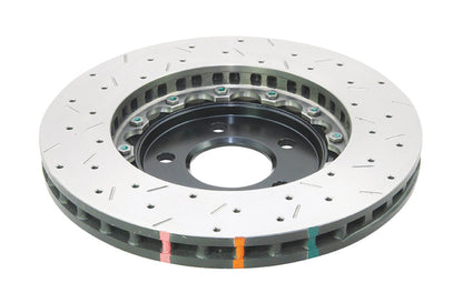 DBA 05-10 Ford Mustang GT / 11-13 V6 Front Drilled & Slotted 5000 Series 2 Piece Rotor w/ Black Hat