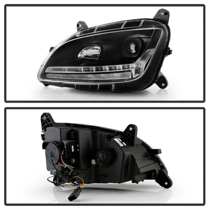 Spyder 13-19 Peterbilt 579 Driver Side Projector Headlights - Black (PRO-YD-PB57914-SEQ-L-BK)