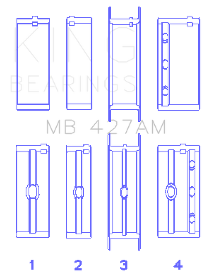 King Engine Bearings Chevrolet 173 V6 (Size +0.25mm) Main Bearing Set