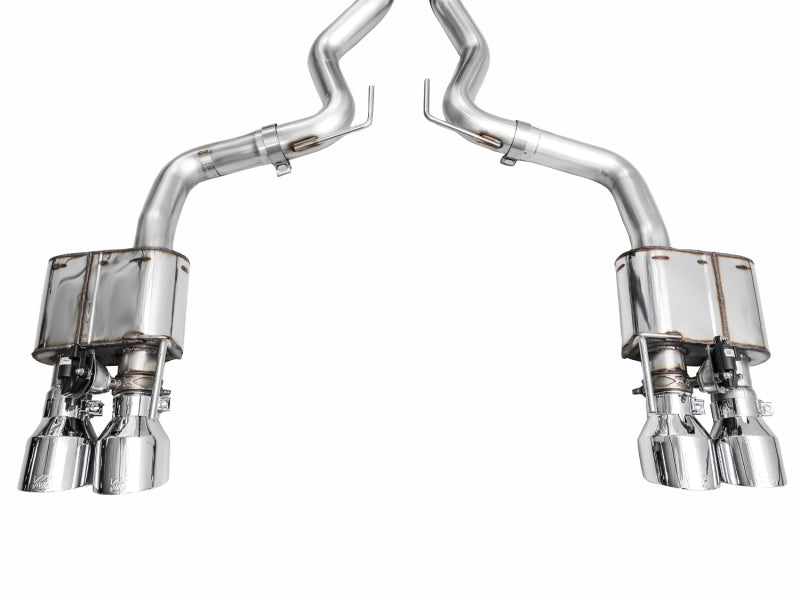 AWE 2024 Ford Mustang GT Fastback S650 RWD SwitchPath Cat-Back Exhaust w/ Quad Chrome Silver Tips