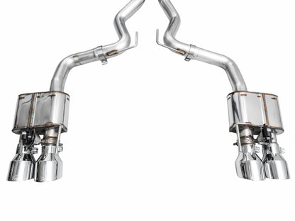 AWE 2024 Ford Mustang GT Fastback S650 RWD SwitchPath Cat-Back Exhaust w/ Quad Chrome Silver Tips