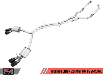 AWE Tuning Audi B9 S5 3.0T Touring Edition Exhaust - Diamond Black Tips (90mm)