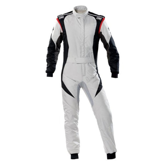 OMP First Evo Overall Silver/Black - Size 48 (Fia 8856-2018)